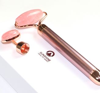 Vibrating Rose Quartz Beauty Massager Set